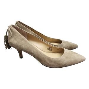 GILI Dorena Tassel Back Kitten Heels, Taupe, 7M